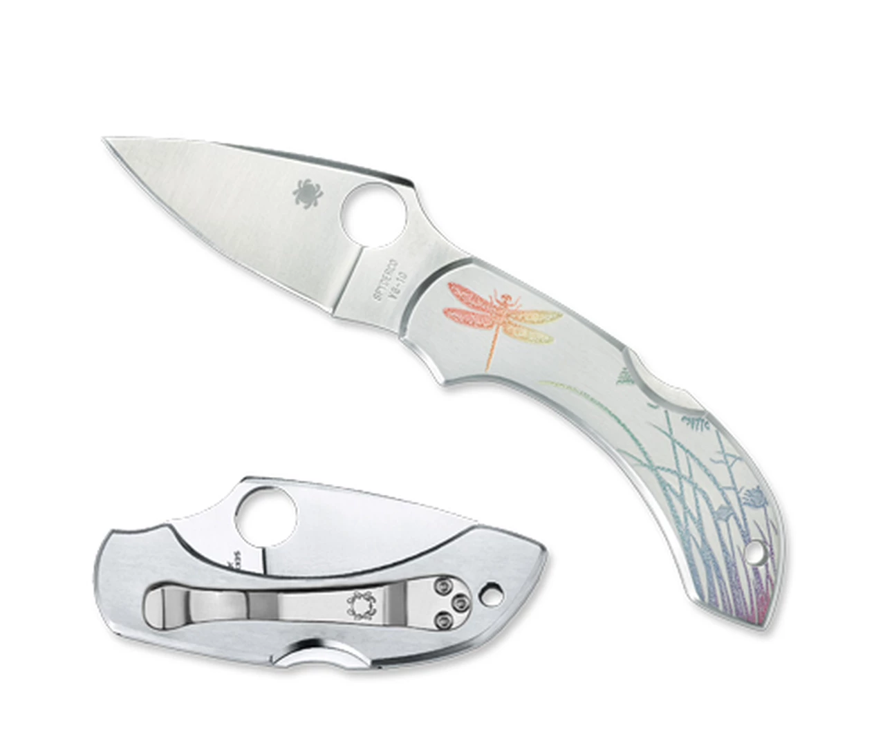 Spyderco Knives Spyderco C28PT Dragonfly Tattoo, 2.313" VG-10 Plain Blade, Stainless Steel 1 Spyderco Knives Spyderco C28PT Dragonfly Tattoo, 2.313" VG-10 Plain Blade, Stainless Steel