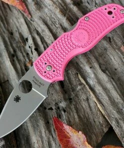 Spyderco Knives Spyderco Pink Native 5 Lightweight Folder, C41PPN5 2.95 in. S30V Plain Edge, Pink FRN Handles
