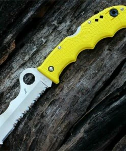 Spyderco Knives Spyderco C79PSYL Assist Salt Lightweight , 3.68" H-1 Steel , Yellow FRN Handle