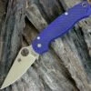 Spyderco Knives Spyderco C81GPDBL2 Para-Military 2, 3.42" CPM S110V Satin Plain Blade, Dark Blue G-10 Handle