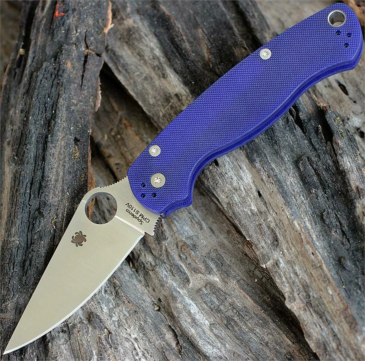 Spyderco Knives Spyderco C81GPDBL2 Para-Military 2, 3.42" CPM S110V Satin Plain Blade, Dark Blue G-10 Handle 1 Spyderco Knives Spyderco C81GPDBL2 Para-Military 2, 3.42" CPM S110V Satin Plain Blade, Dark Blue G-10 Handle