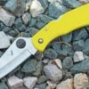 Spyderco Knives Spyderco C91PYL Pacific Salt, 3.812" H1 Plain Blade, Yellow FRN Handle