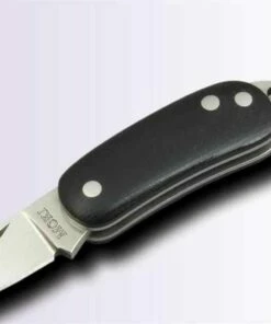 Moki Colon Neck Knife Folder, AUS8, Black Micarta Handle