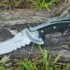 CRKT Graphite Folding Knife, Designed by Glenn Klecker, Combo Edge