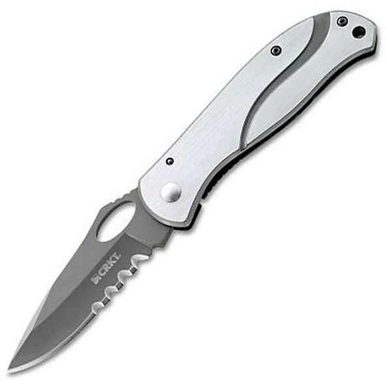 CRKT Large Pazoda Folder, Combo Edge 8Cr13MoV, Stainless Steel Handle 1 CRKT Large Pazoda Folder, Combo Edge 8Cr13MoV, Stainless Steel Handle