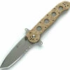CRKT M16-14ZSF Desert Tanto, 4" AUS8 Tanto Combo Blade, Desert Tan GFN Handle w/Dual Hilt