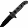 CRKT M16-14SF Special Forces, 4" AUS8 Combo Tanto Blade, Black Aluminum Handle