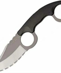 Cold Steel CS39FNS Double Agent II, 3.5" AUS 8A Serrated Blade, Black Grivory Handle, Secure-Ex Sheath
