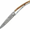 Deejo Knives Deejo DEE1CB014 Art Nouveau, 3.75" 3Cr13 SS Plain Blade, Juniper Wood Handle