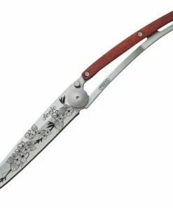 Deejo Knives Deejo DEE1CB017 Cherry Blossom, 3.75" 3Cr13 SS Plain Blade, Rosewood Handle