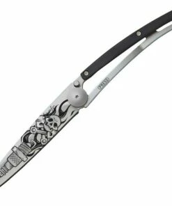 Deejo Knives Deejo DEE1CB018 Biker, 3.75" 3Cr13 SS Plain Blade, Granadilla Wood Handle