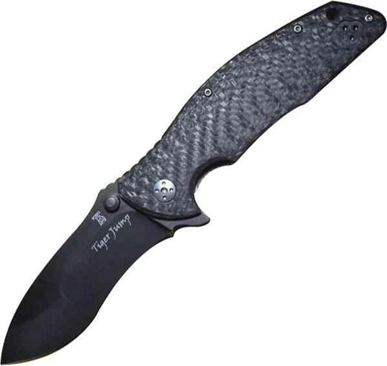 Dendra Knives Dendra Tiger Jump, D2 Tool Steel Black Coated PVD Finish Blade 1 Dendra Knives Dendra Tiger Jump, D2 Tool Steel Black Coated PVD Finish Blade