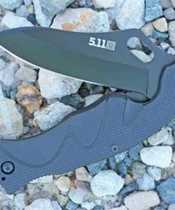 5.11 Tactical 51090 Double Duty Quick Fix, 3.75" AUS-8 Plain Blade, Black FRN Handles