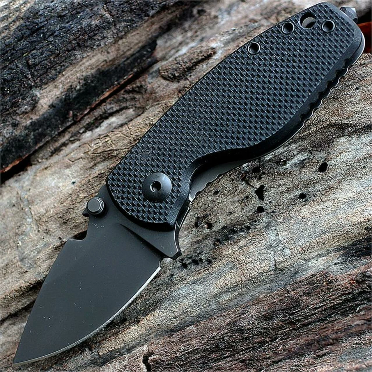 DPx HEAT/F Triple Black TiCN PVD Coated, 59HRC Niolox Steel, G-10 Handle 1 DPx HEAT/F Triple Black TiCN PVD Coated, 59HRC Niolox Steel, G-10 Handle