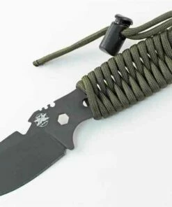 DPx H.E.S.T II Assault Fixed Blade, Niolox Steel, Olive Drab Paracord Wrap Handle, Black G-10 Scales Included