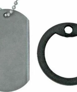 A.R.S. KNIVES The Original Dog Tag Knife, Titanium Blade, Black Rubber Frame, DT001