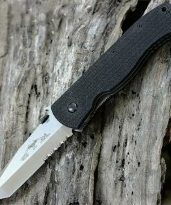 Emerson Super CQC-7BW Wave, Combo Tanto Stonewash Blade, Black G-10 Handle