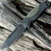 Hogue EX-F02 4.5" Fixed Tanto Blade Rubber OverMolded OD Green Handle Black Sheath