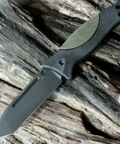 Hogue EX-F02 4.5" Fixed Tanto Blade Rubber OverMolded OD Green Handle Black Sheath