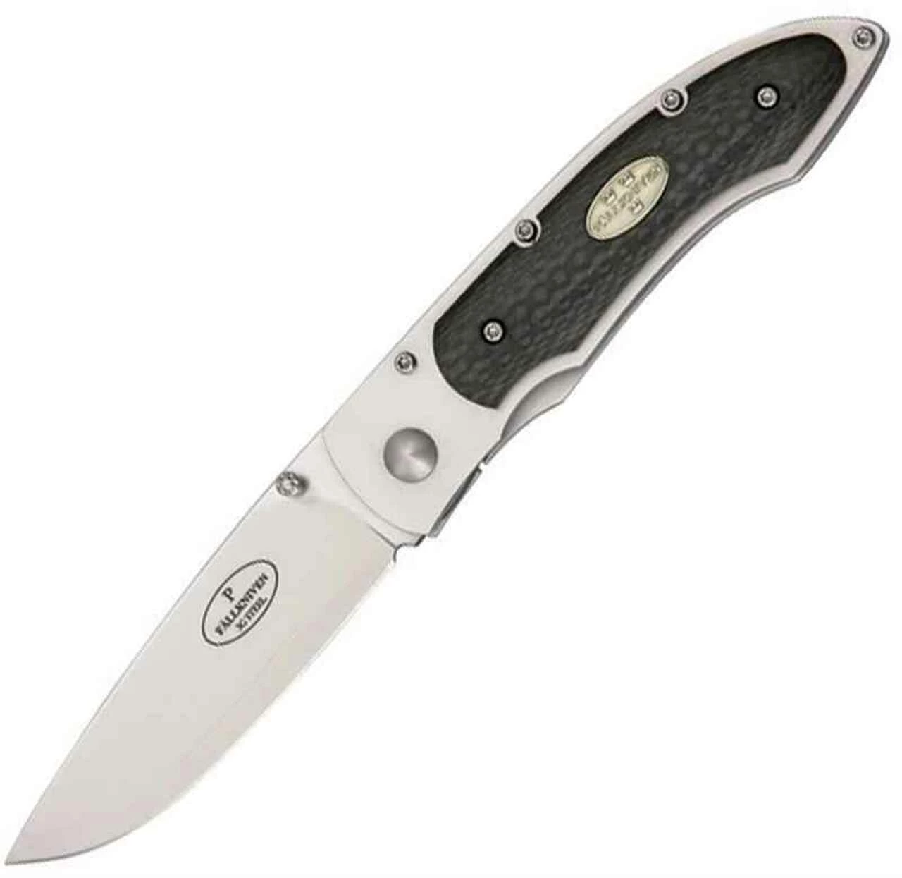 Fallkniven P Folder, 3G Steel, Stainless/Carbon Fiber Inlay Handle 1 Fallkniven P Folder, 3G Steel, Stainless/Carbon Fiber Inlay Handle