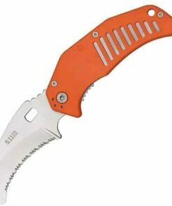 5.11 Tactical 51086 LMC Curved, 3.25" AUS-8 Serrated Blade, Orange FRN Handle