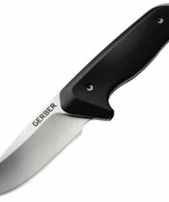 Gerber GR2197 Hunting Moment, 3.63" 5Cr15MoV SS Plain Blade, Rubberized Handle, Nylon Sheath