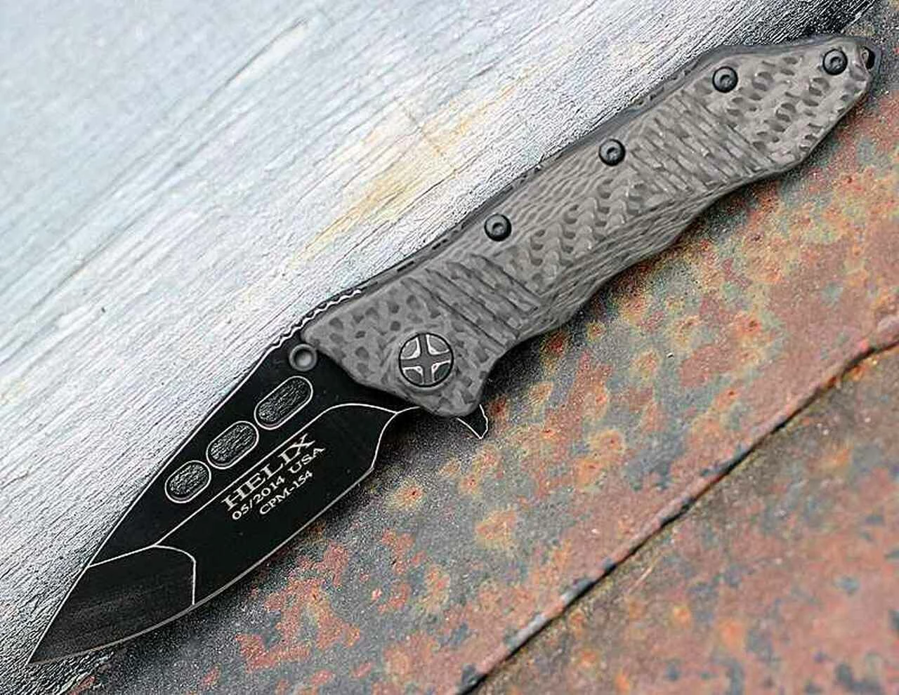 Guardian Tactical Helix S/E Folder, Dark Stonewash CPM-154 Blade, Carbon Fiber Handles 1 Guardian Tactical Helix S/E Folder, Dark Stonewash CPM-154 Blade, Carbon Fiber Handles