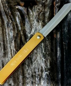 Higonokami Folder traditional Japanese style 3.5 in. steel blade, Brass Handles