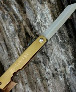 Higonokami Folder traditional Japanese style 2 5/8in. steel blade, Brass Handles