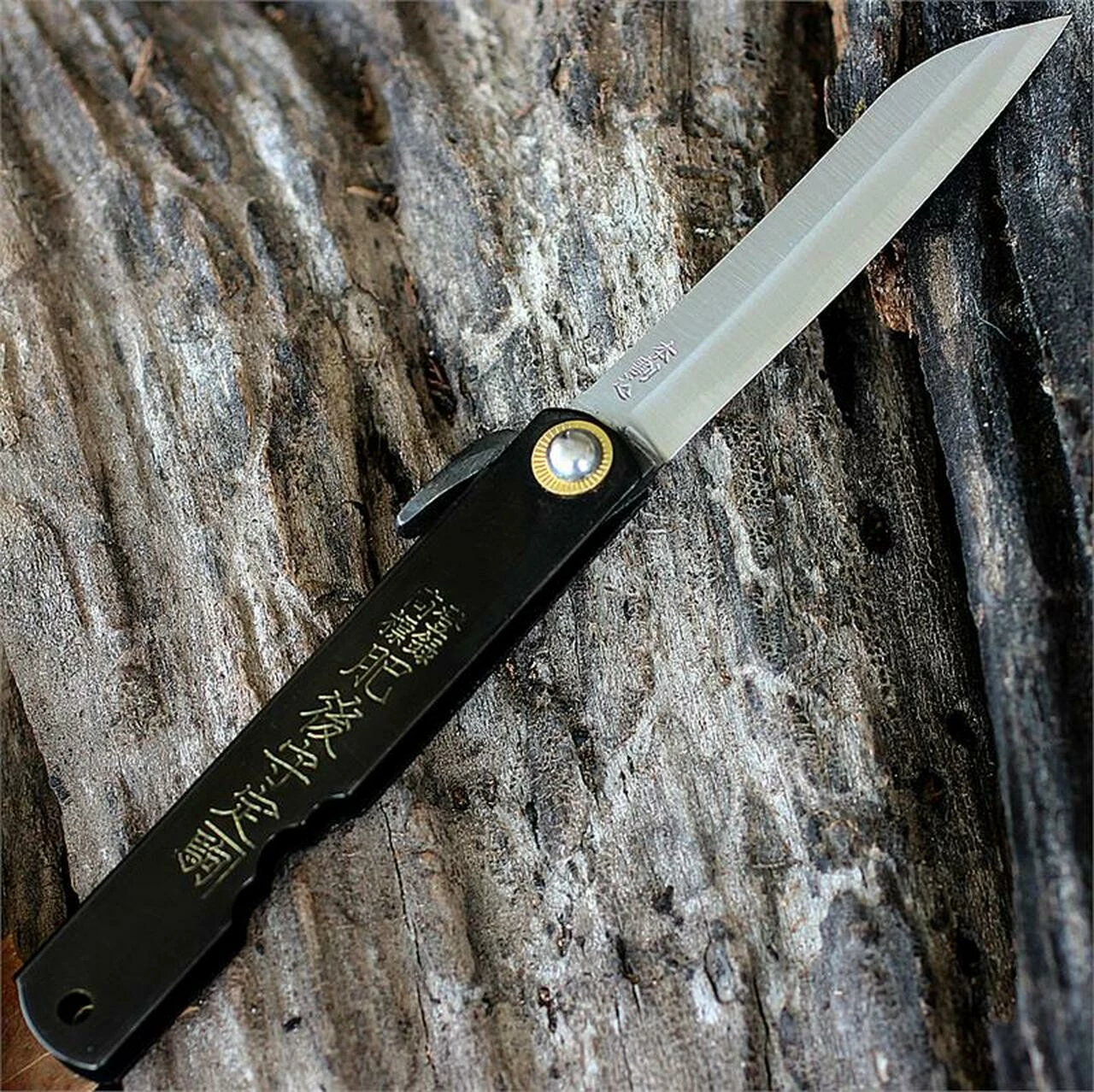 Higonokami Folder traditional Japanese style 3 in. steel blade, Black Stainless Steel Handles 1 Higonokami Folder traditional Japanese style 3 in. steel blade, Black Stainless Steel Handles