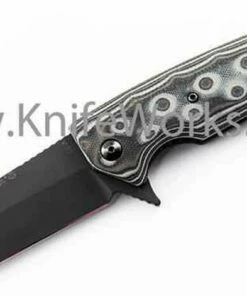 Hogue EX02 3.375" Flipper, Tactical Tanto Blade with G-Mascus Gray G-10 Handles