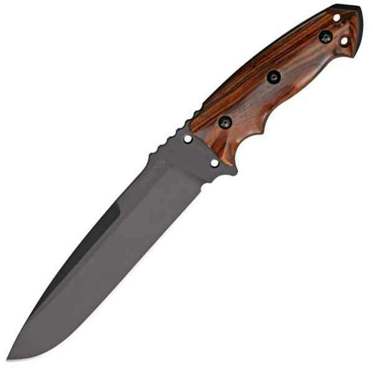Hogue Large Tactical Fixed Blade, 3D Contoured Brown Cocobolo Wood Handles 1 Hogue Large Tactical Fixed Blade, 3D Contoured Brown Cocobolo Wood Handles
