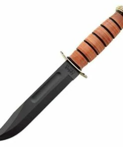 Ka-Bar USMC Presentation Grade, Brass/Gold Plated, w/ Leather Sheath