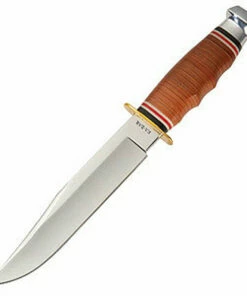 Ka-Bar Bowie, Stacked Leather Handle, Leather Sheath