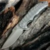 Kizer Cutlery, Caligine, 401D, 3.58 in. S35VN Drop Point Stonewashed Blade, Framelock