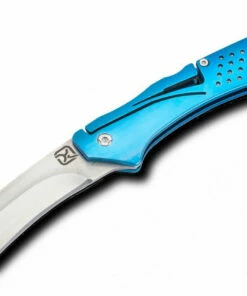 Klecker Knives Klecker TG-14 Slice Folder,12C27 SS Blade, 2Cr13 SS Plated Blue Handle