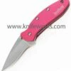 Kershaw Knives Kershaw 1600PINK Chive, 1.9" 420HC Plain Blade, Pink Aluminum Handle