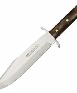 Linder Bowie, 9 3/4" 440 Stainless Bowie Blade, w/ Brown Leather Belt Sheath