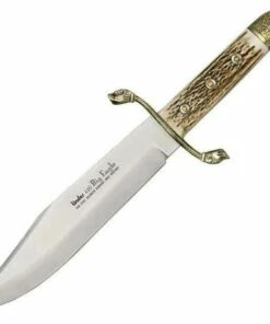 Linder Big Eagle Bowie, 9 3/4" 440 Stainless Bowie Blade, w/ Brown Leather Sheath