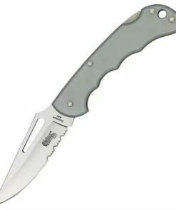 LionSteel lion STEEL Work Knife, Grey Aluminum Handle, Combo Edge