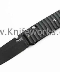 LionSteel Lion Steel Daghetta H2, Black Aluminum Handle, Black Plain Edge