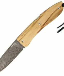 LionSteel Lion Steel Opera Damascus Olive Wood, 2 7/8" Damascus steel blade. Olive wood handles