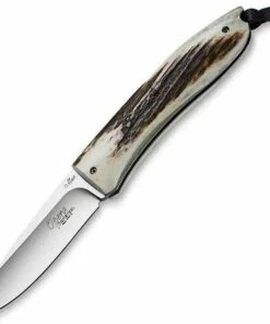 LionSteel Lion Steel Big Opera Lockback Folder, D2 Steel, Stag Handle