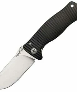 LionSteel lion STEEL Monolithic, Black Aluminum Handle, Satin Finish, Plain Edge