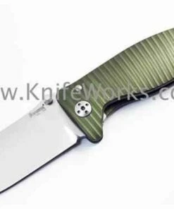 LionSteel Lion Steel Molletta, Green Aluminum Handle, Plain Edge