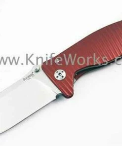 LionSteel Lion Steel Molletta, Dark Red Aluminum Handle, Plain Edge