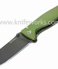 LionSteel Lion Steel SR2, Black Sleipner Steel, Green Aluminum Handle
