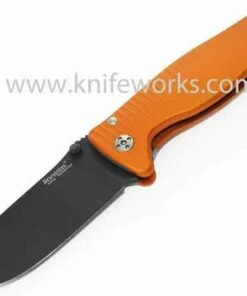 LionSteel Lion Steel SR2, Black Sleipner Steel, Orange Aluminum Handle