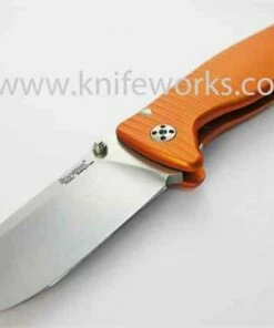 LionSteel Lion Steel SR2, Satin Sleipner Steel, Orange Aluminum Handle