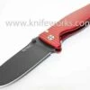 LionSteel Lion Steel SR2, Black Sleipner Steel, Deep Red Aluminum Handle